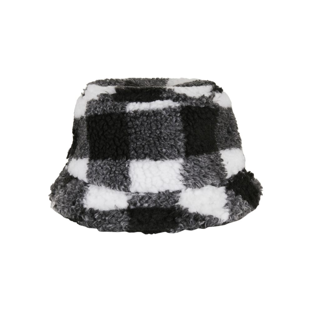 Urban Classics - Sherpa Check Chapeau de seau - Blanc/Noir